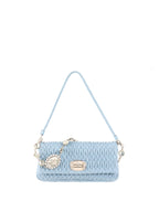 Miu Miu Light Blue Matelasse Nappa Crystal Chain Satchel