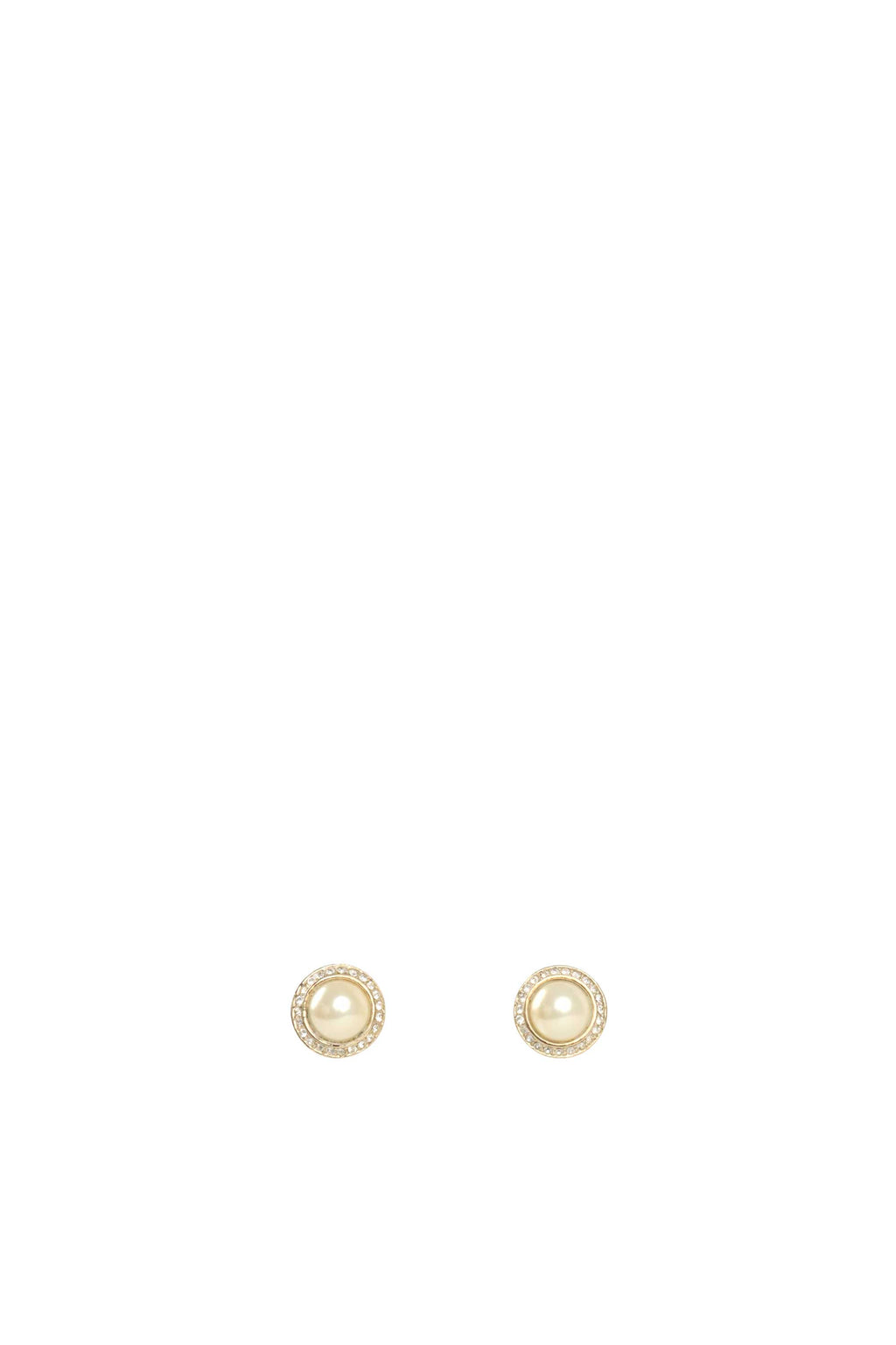 Dior Vintage Resin Pearl & Crystal Earrings