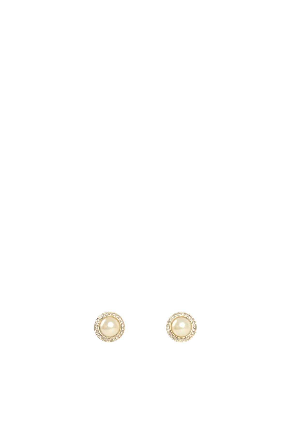 Dior Vintage Resin Pearl & Crystal Earrings