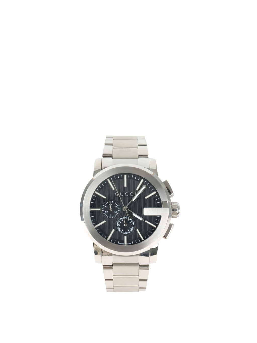 Gucci Black Dial G-Chrono Steel Watch 44mm
