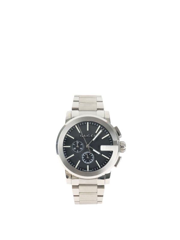 Gucci Black Dial G-Chrono Steel Watch 44mm