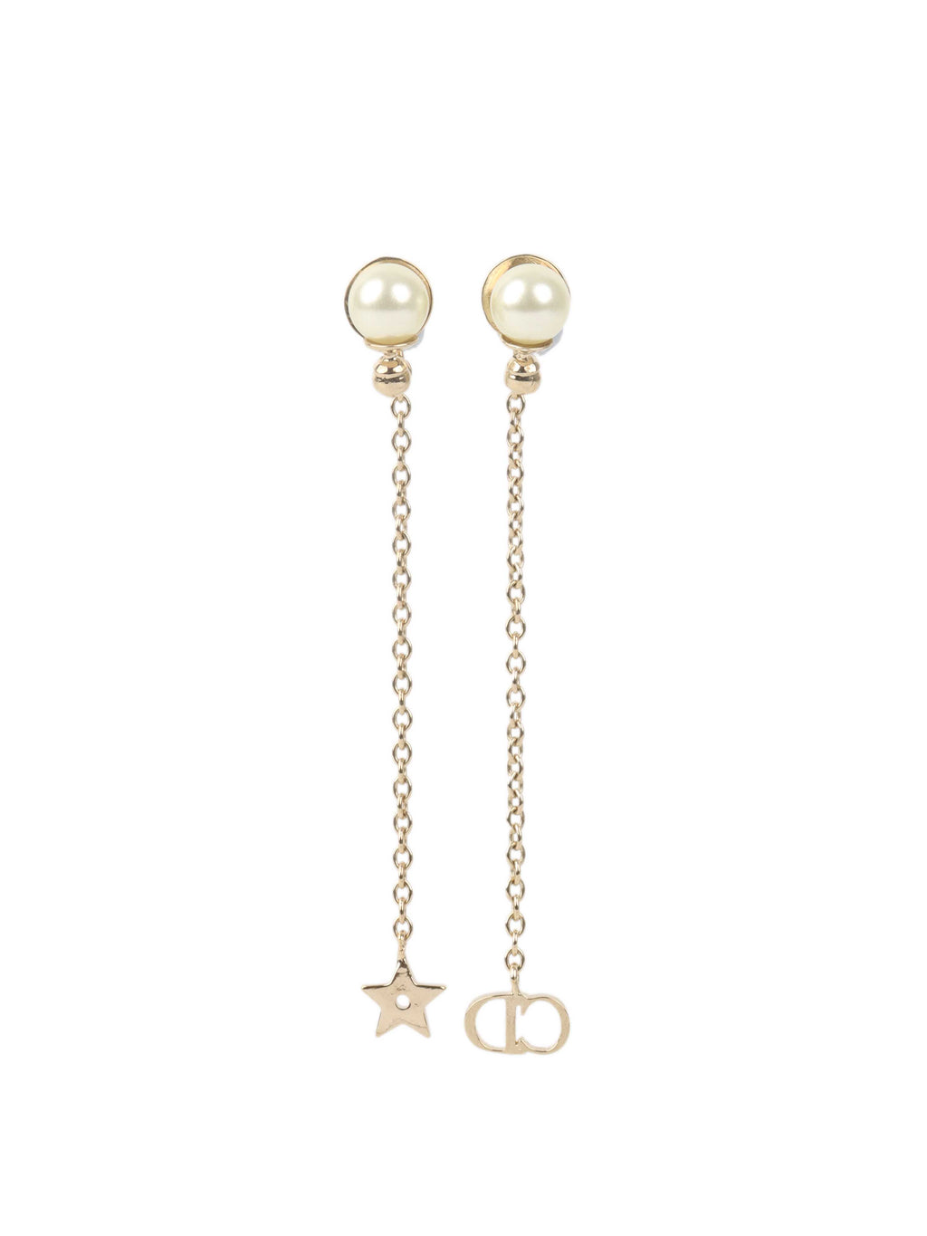 Dior Light Gold Dangle Earrings.