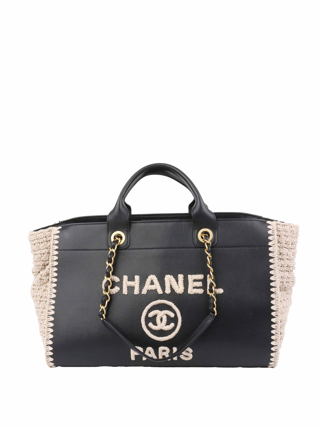 Chanel Black & Raffia Deauville Tote.