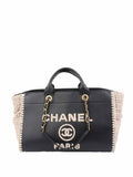 Chanel Black & Raffia Deauville Tote.