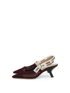 Dior Burgundy Mesh J'Adior Slingback Sandal
