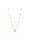 Hermes Rose Gold Marron Glace Mini Pop H Necklace