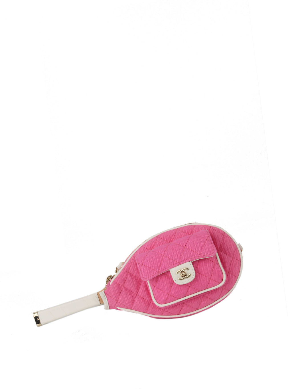 Chanel 23C Pink Quilted Tennis Racquet Mirror Collectors Piece *