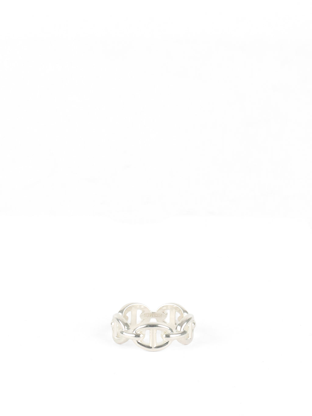 Hermes Silver Chaine D'Ancre Enchainee Ring, Small Model
