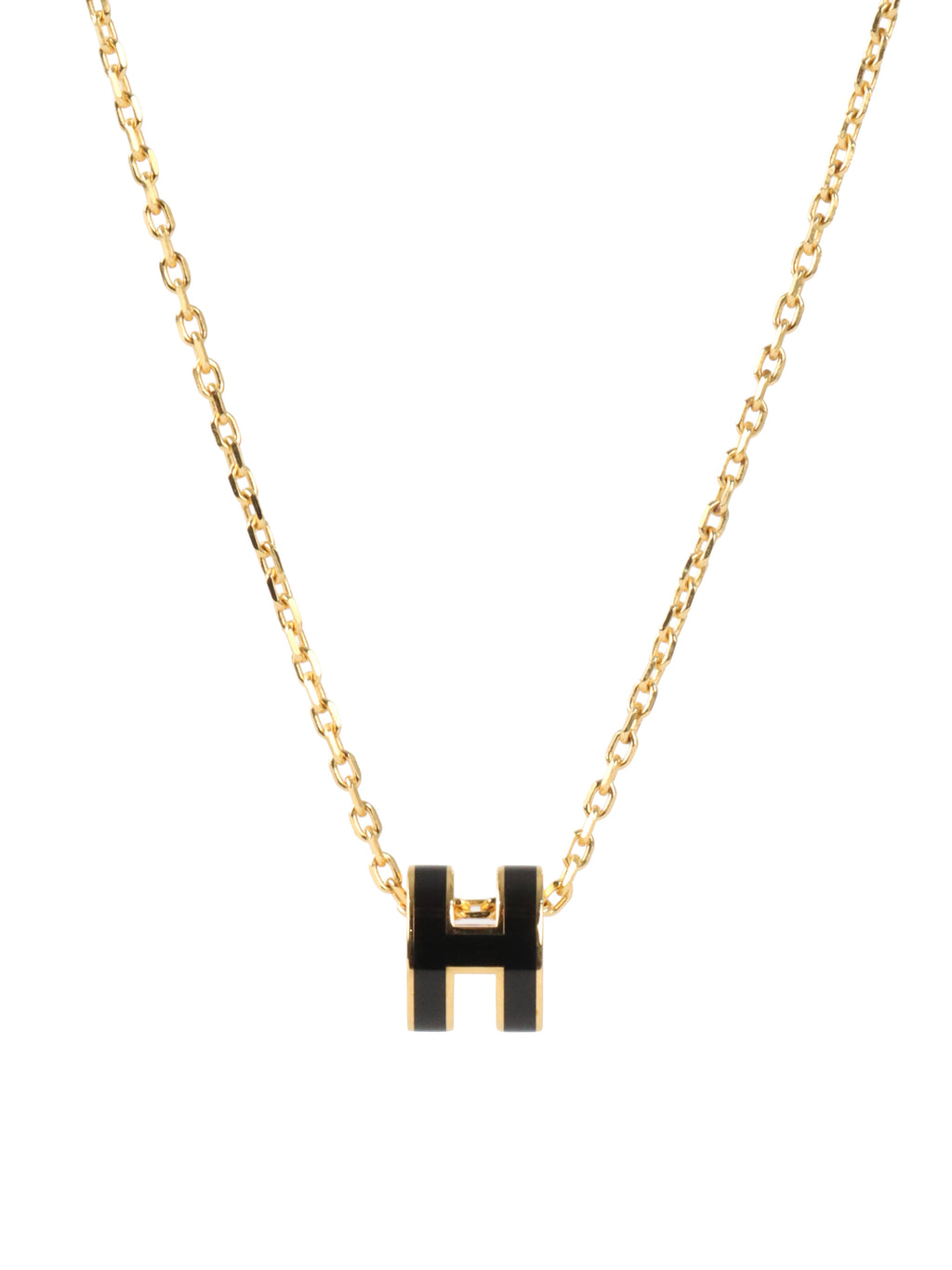 Hermes Black Mini Pop H Necklace