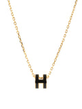 Hermes Black Mini Pop H Necklace