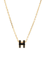 Hermes Black Mini Pop H Necklace