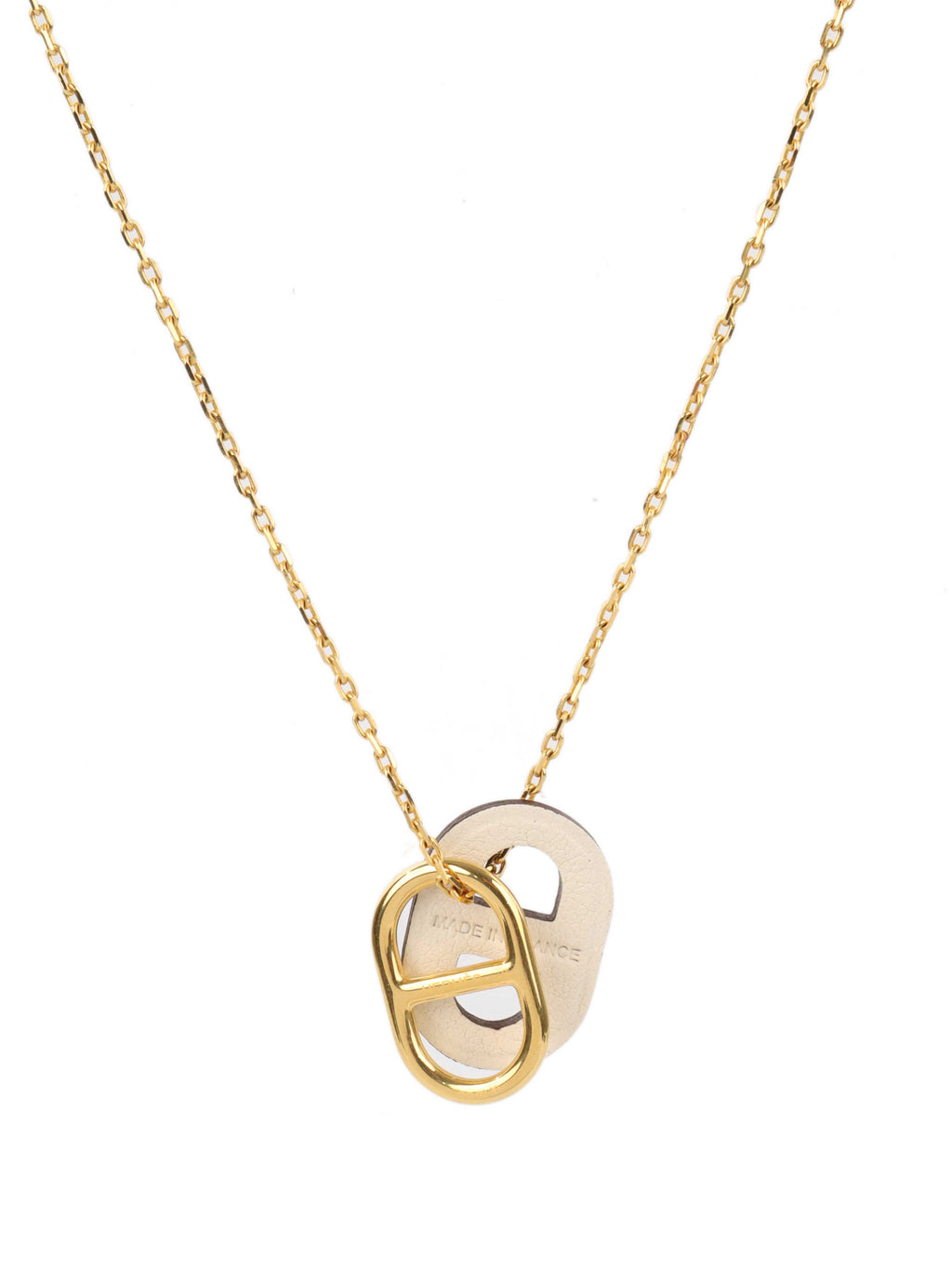 Hermes Gold and White O'Maillon Pendant Necklace