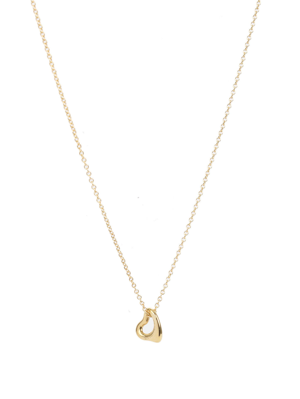 Tiffany & Co Gold Open Heart Necklace 7mm.