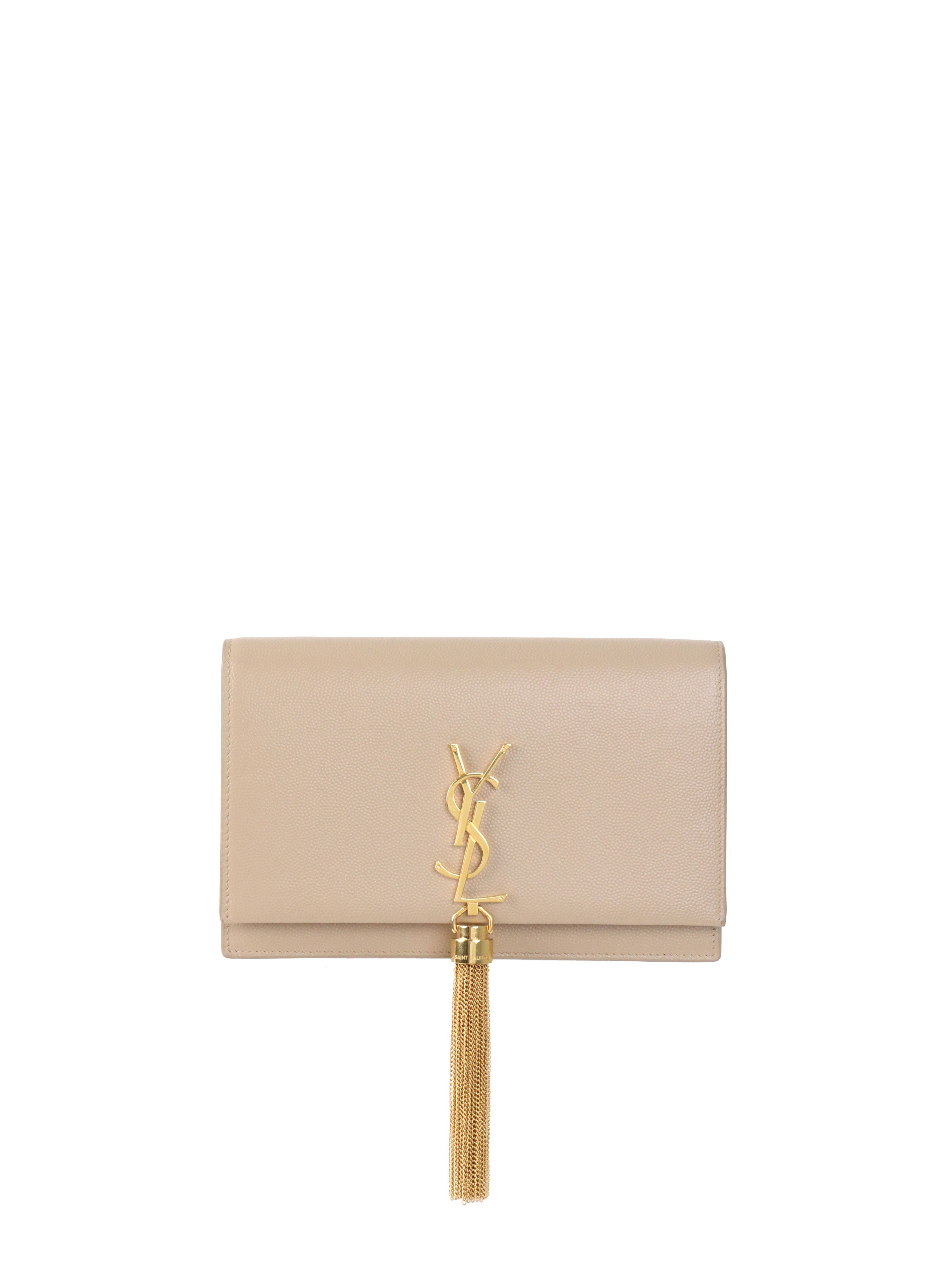 Saint Laurent Small Beige Kate Bag with Tassel