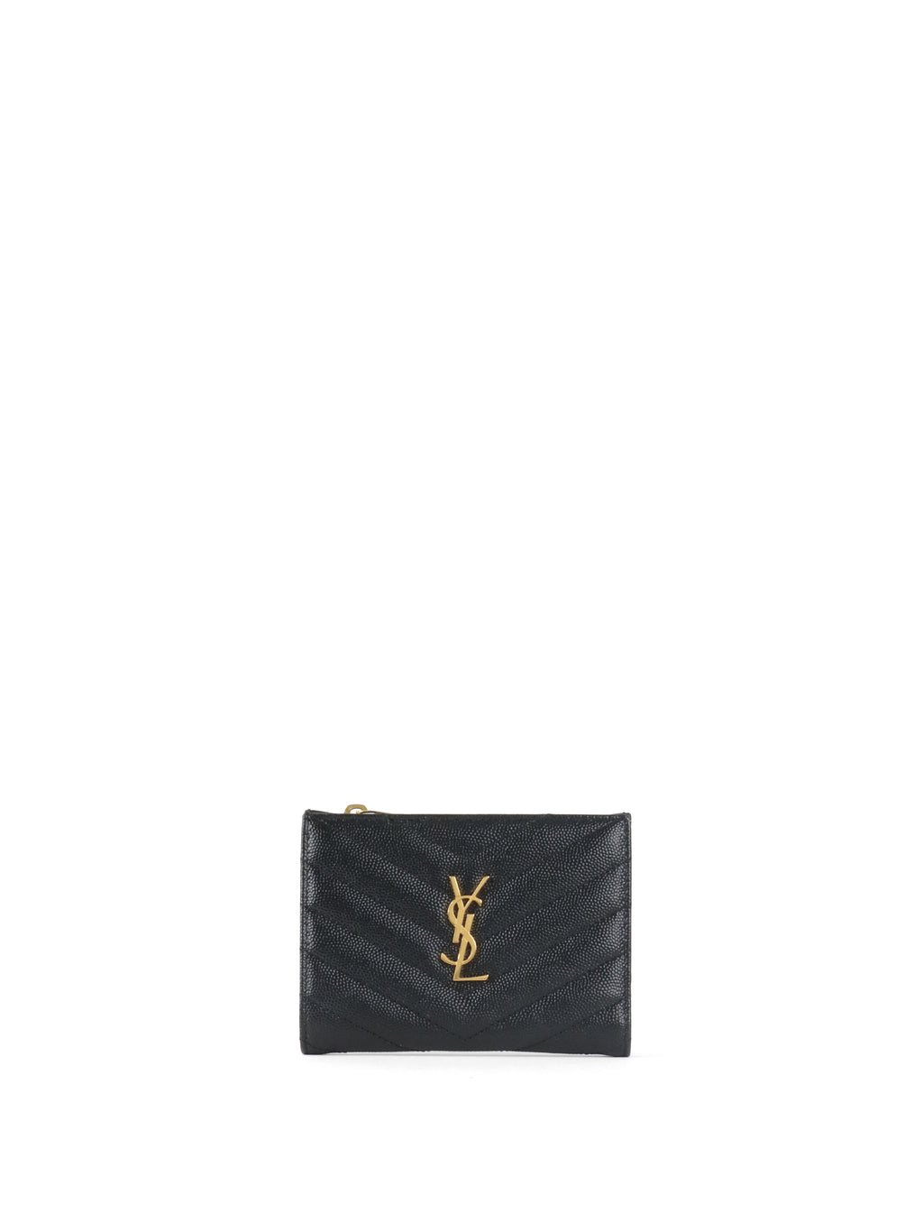 Saint Laurent Black Zipped Leather Wallet
