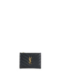 Saint Laurent Black Zipped Leather Wallet
