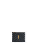 Saint Laurent Black Zipped Leather Wallet
