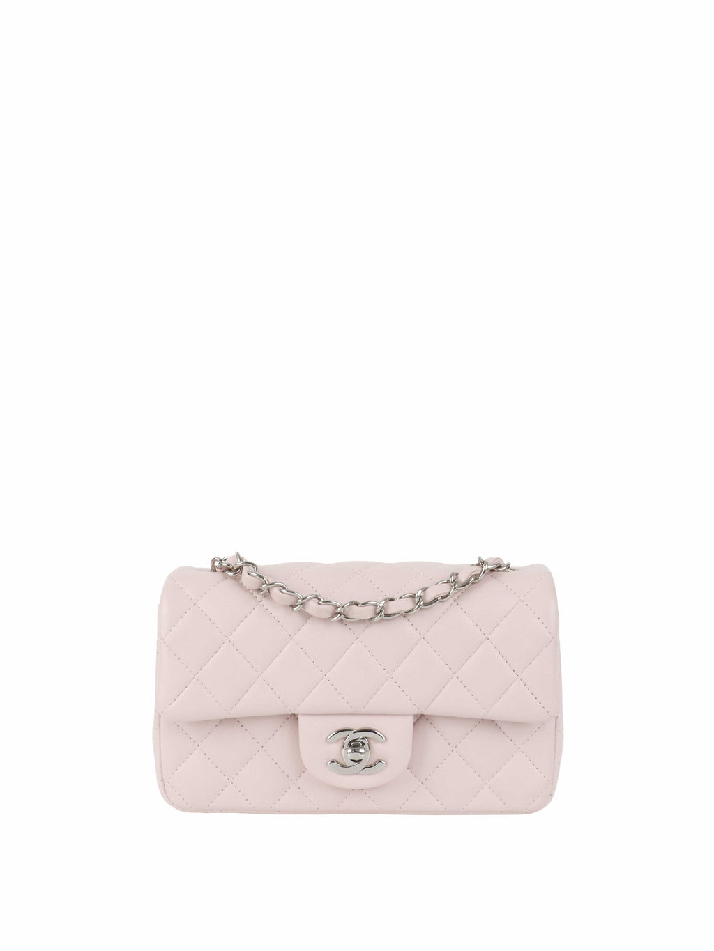 Chanel Light Pink Mini Rectangular Classic Flap SHW.