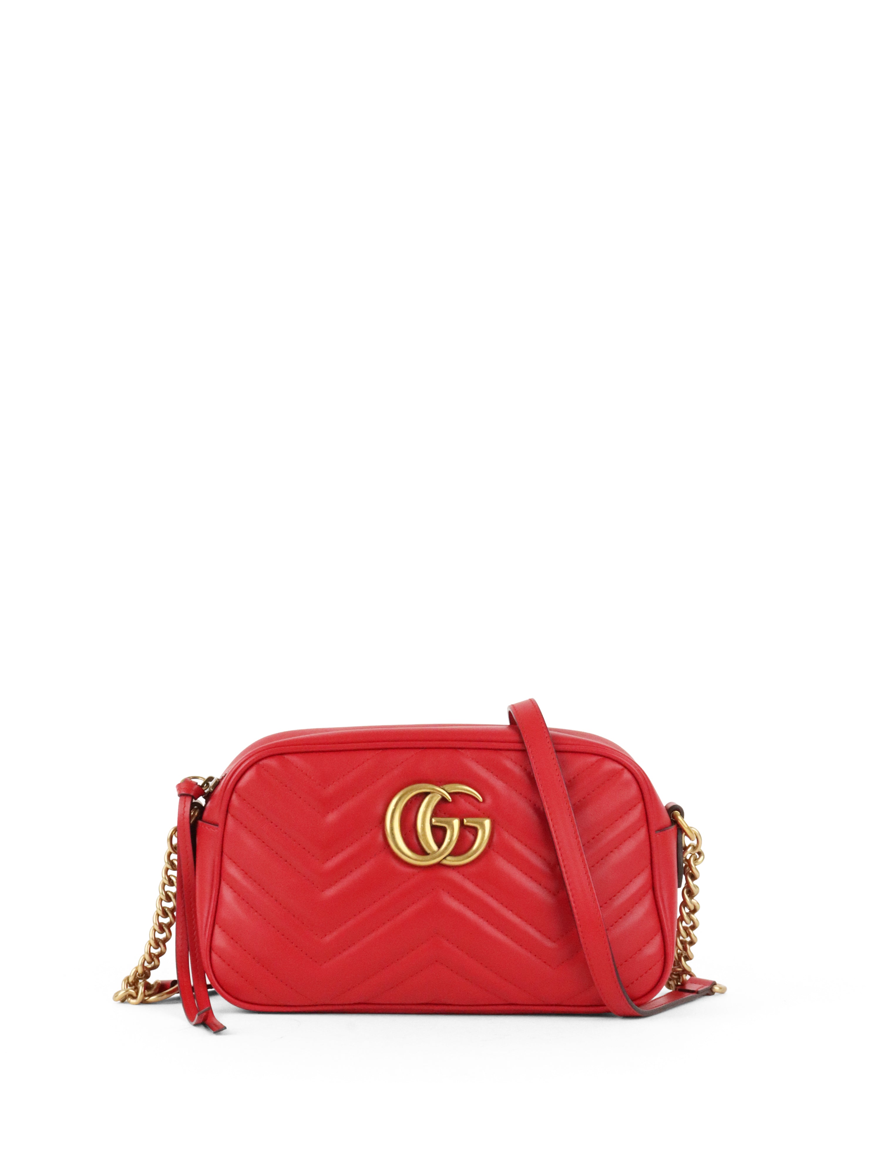 Gucci Red GG Marmont Small Camera Bag