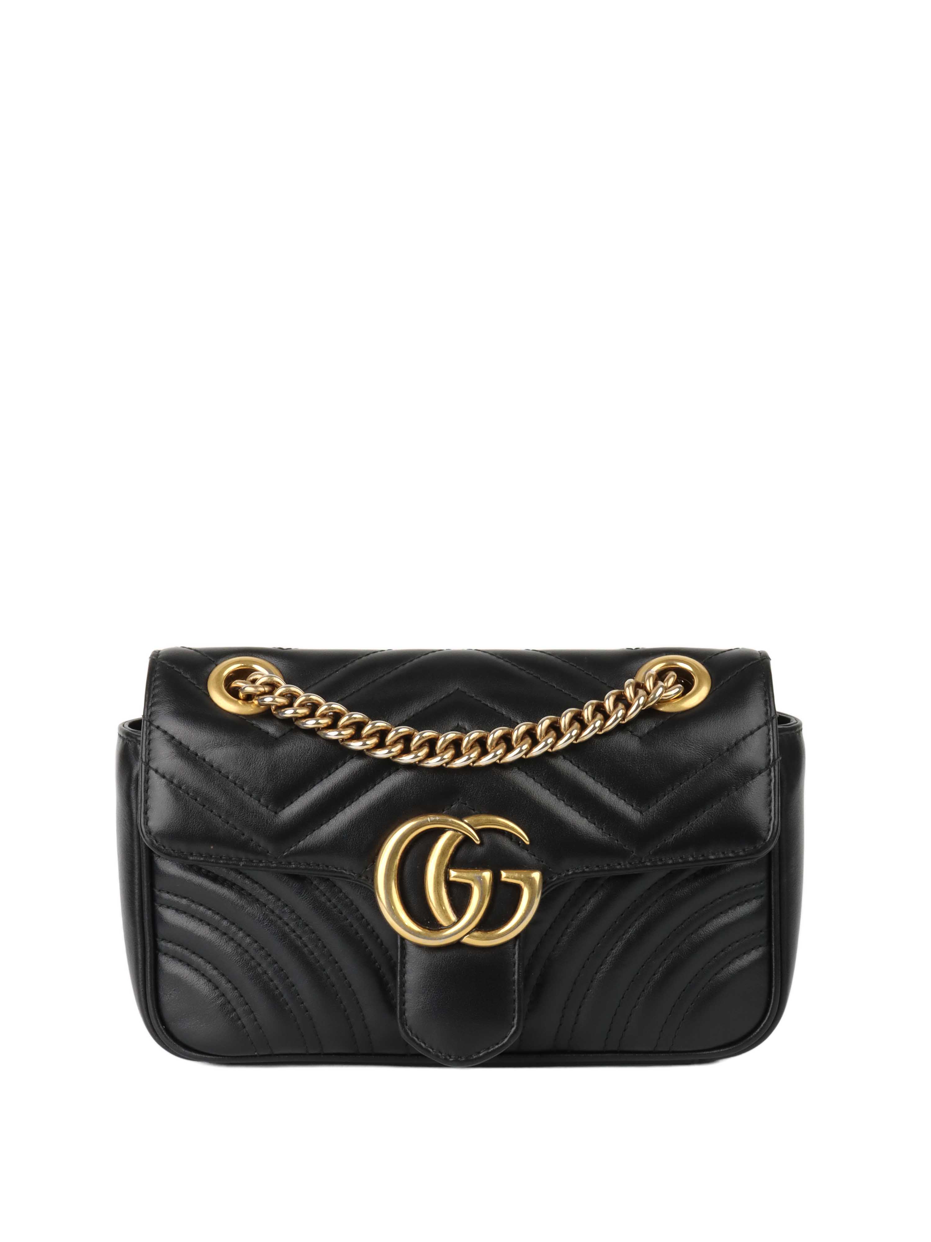 Gucci Black Mini Marmont Shoulder Bag.