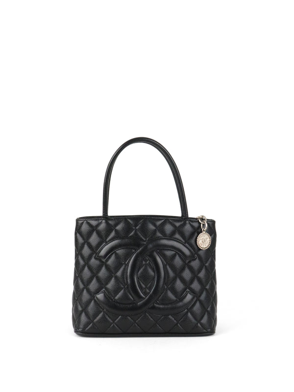 Chanel Black Caviar Vintage Medallion Tote