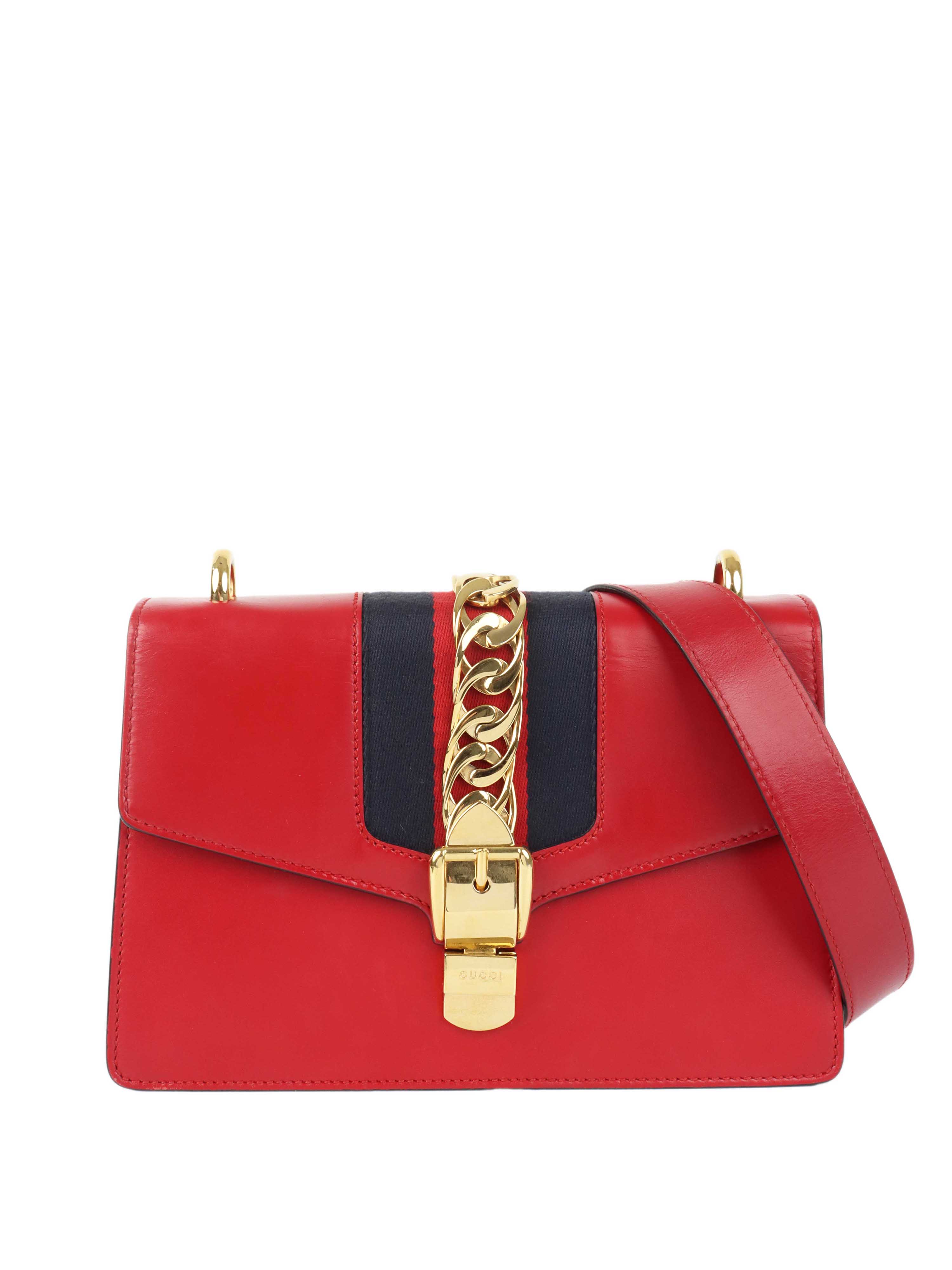 Gucci Red Medium Sylvie Bag.
