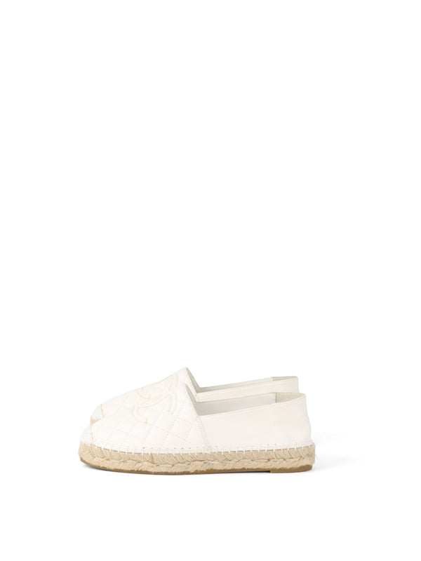Chanel White Lambskin CC Espadrilles size 35