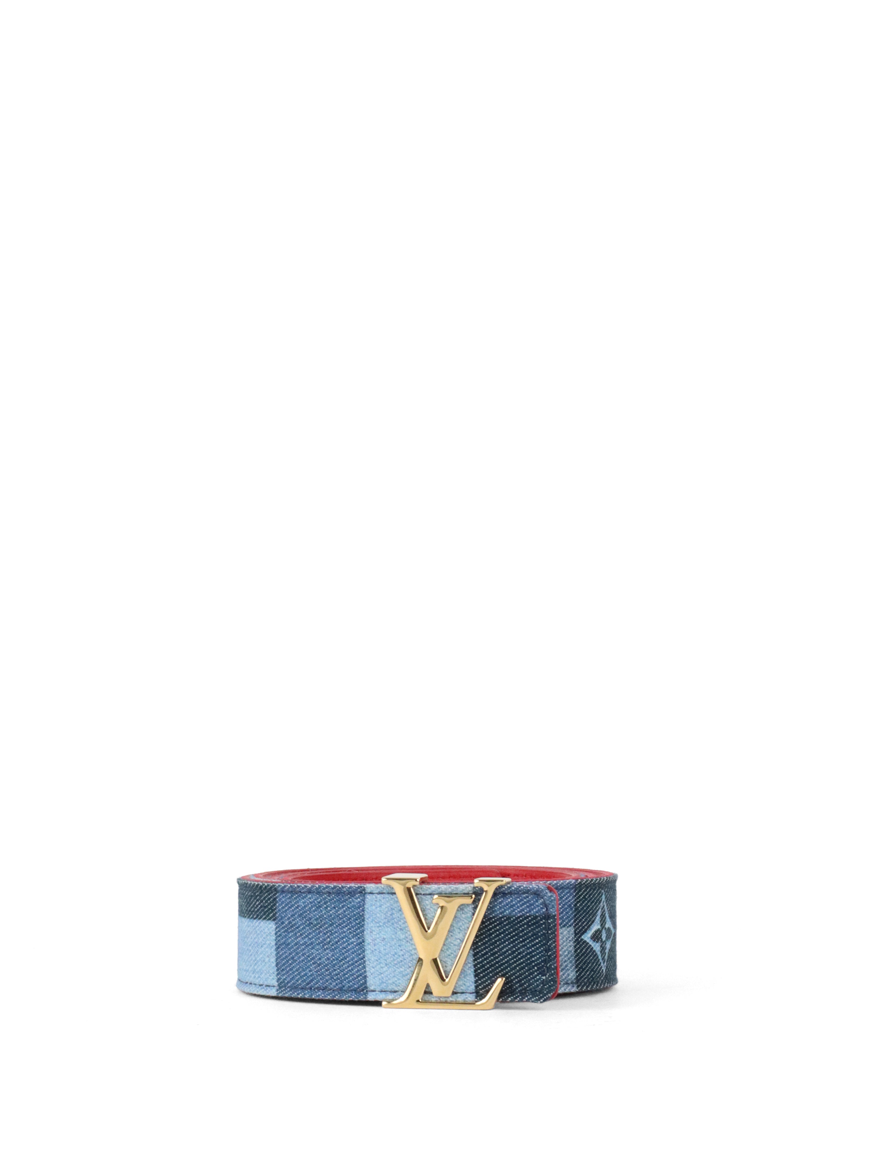 Louis Vuitton Denim LV Iconic Belt Damier & Monogram Patchwork Belt size 90