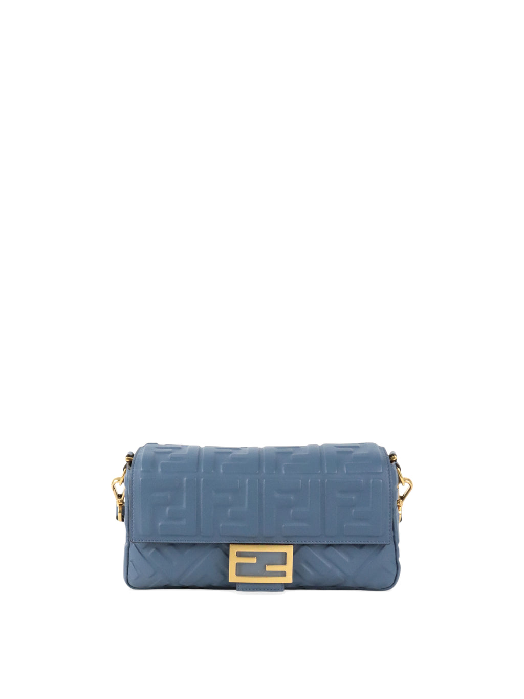 Fendi Navy Medium Baguette Lambskin Bag