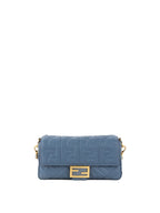 Fendi Navy Medium Baguette Lambskin Bag
