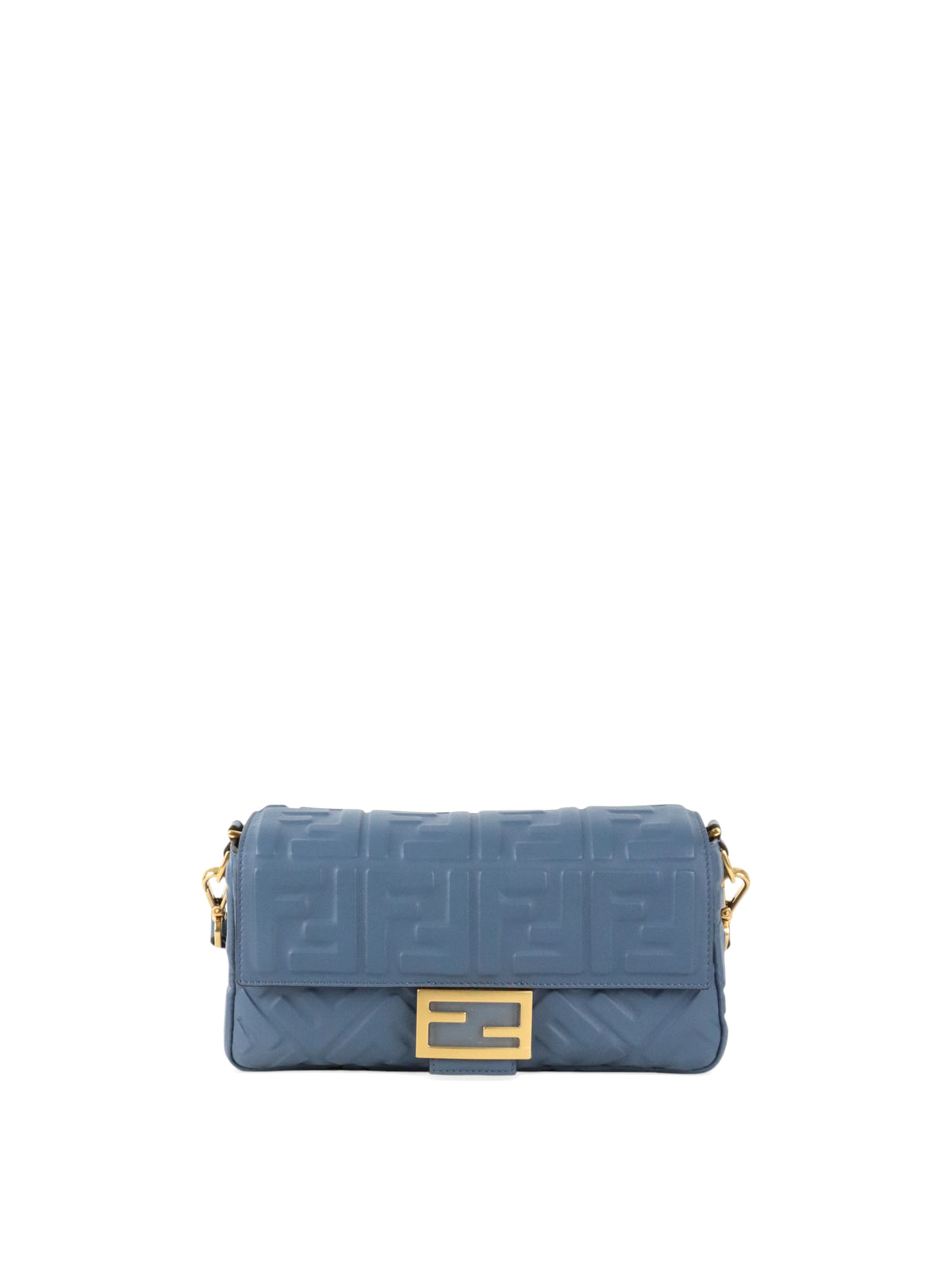 Fendi Navy Medium Baguette Lambskin Bag