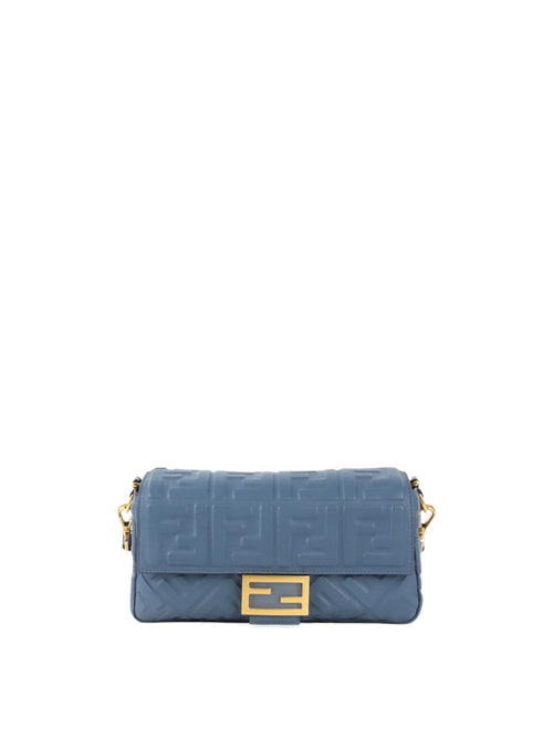 Fendi Navy Medium Baguette Lambskin Bag