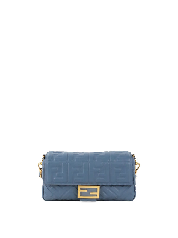 Fendi Navy Medium Baguette Lambskin Bag
