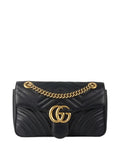 Gucci Black Small Marmont Shoulder Bag.