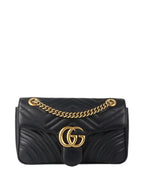 Gucci Black Small Marmont Shoulder Bag.