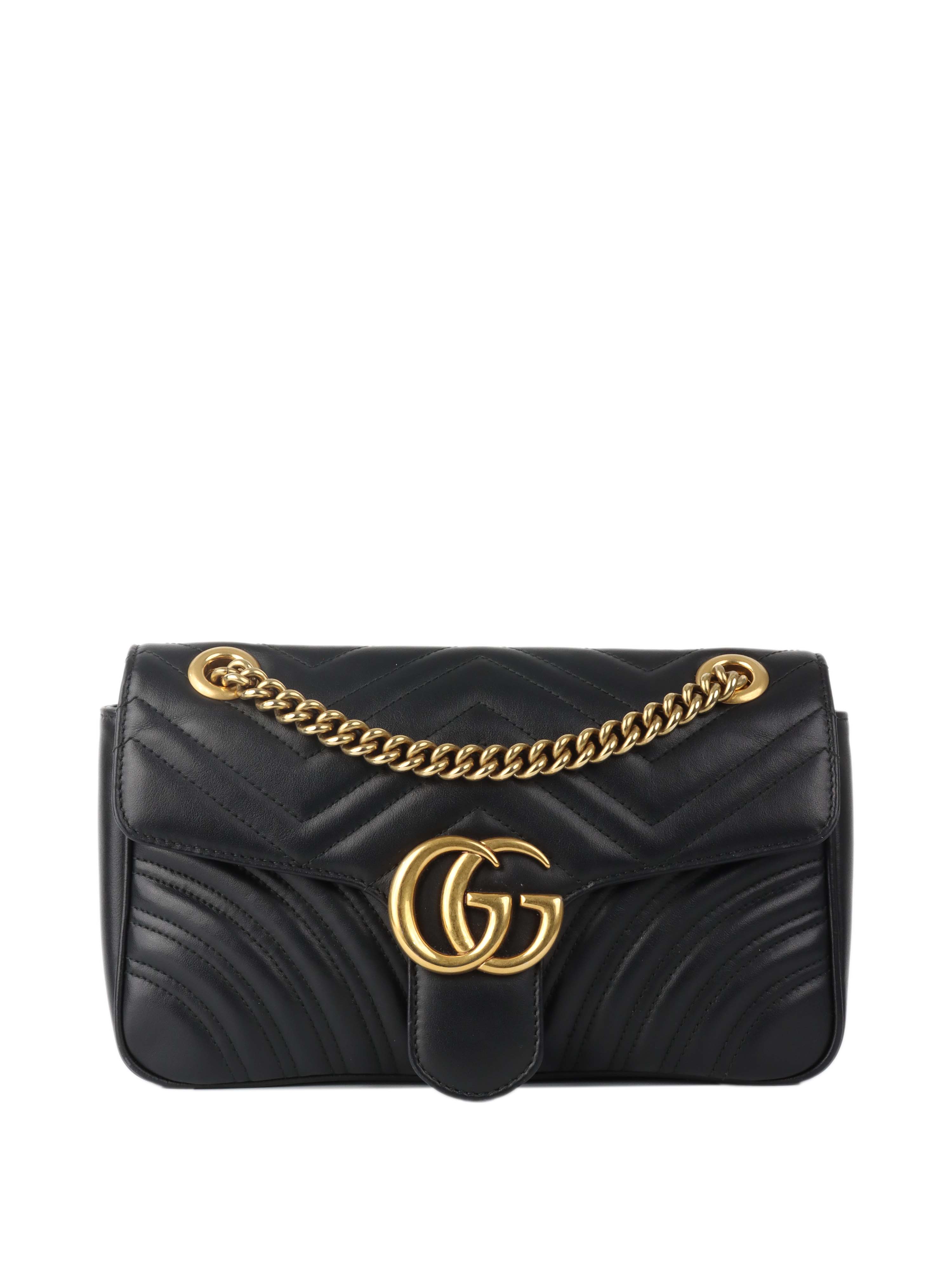 Gucci Black Small Marmont Shoulder Bag.