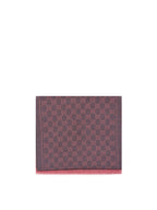 Gucci Grey & Pink GG Supreme Jacquard Scarf.