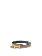 Hermes Noir/Etoupe Mini Reversible Belt 13mm