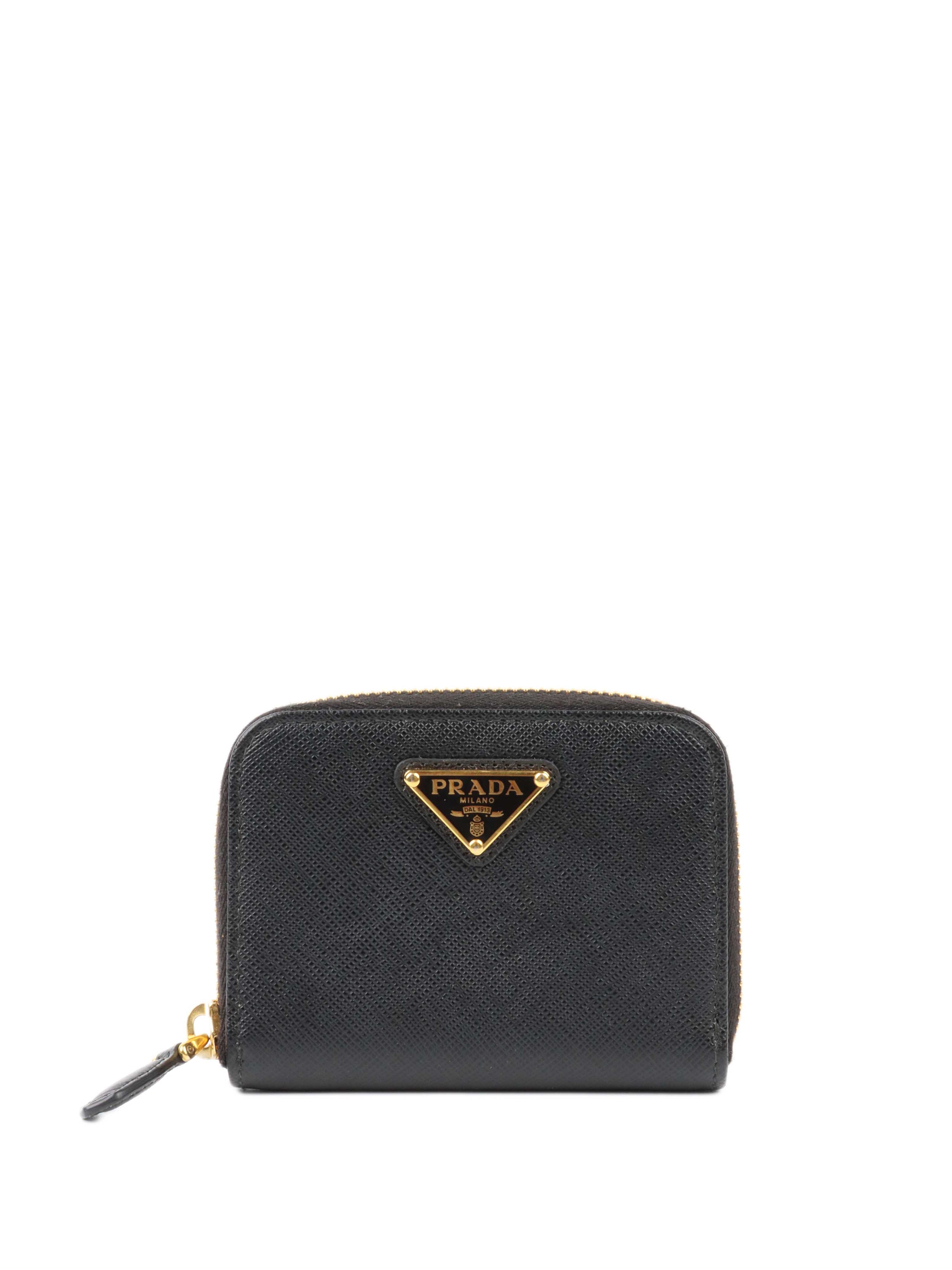 Prada Black Saffiano Leather Cardholder on Chain.