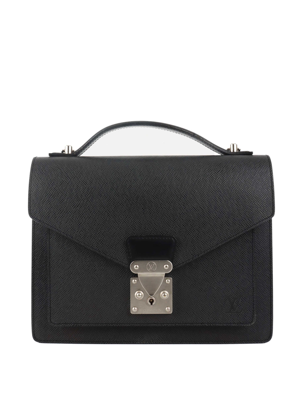 Louis Vuitton Black Vintage Monceau Messenger Bag.