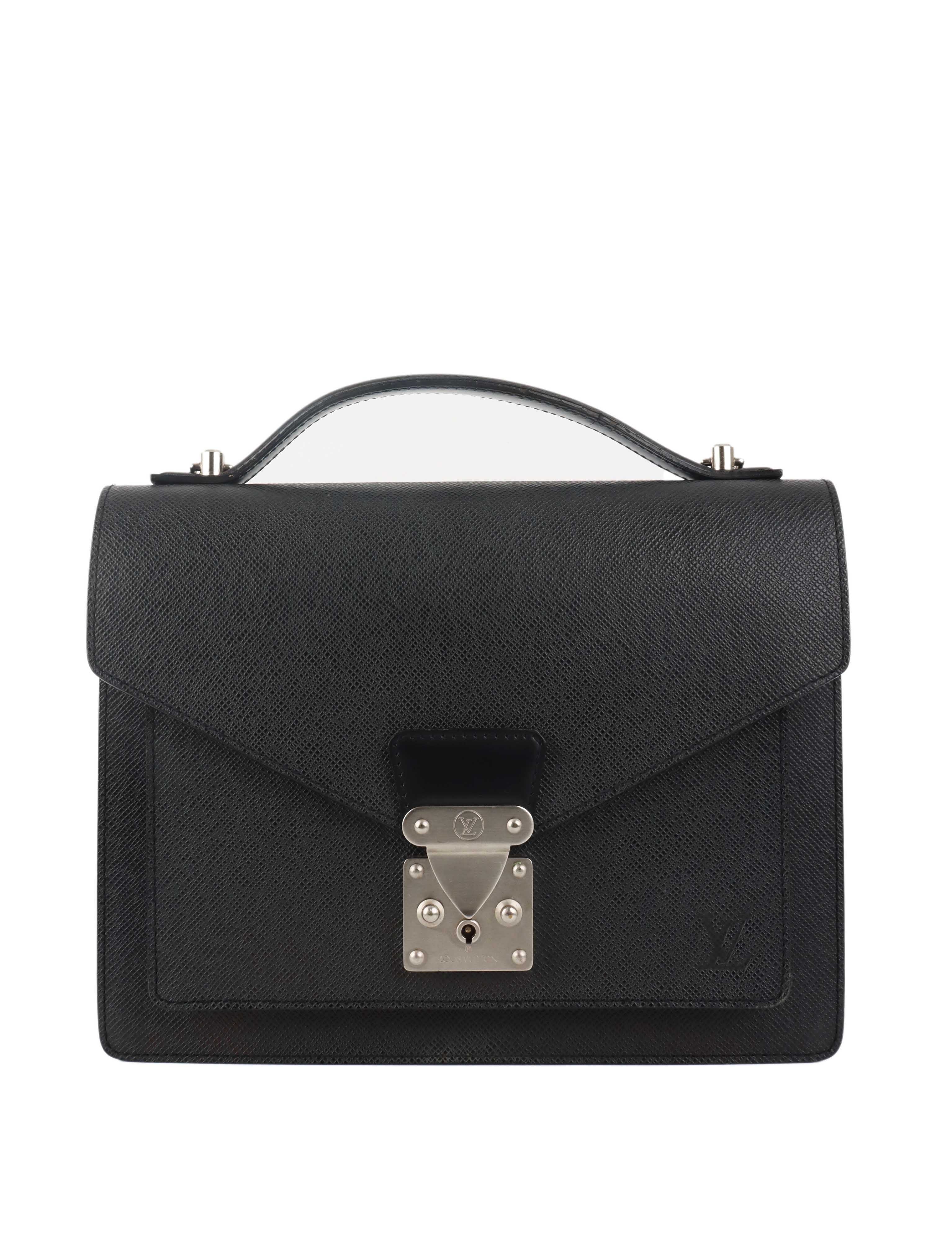 Louis Vuitton Black Vintage Monceau Messenger Bag.