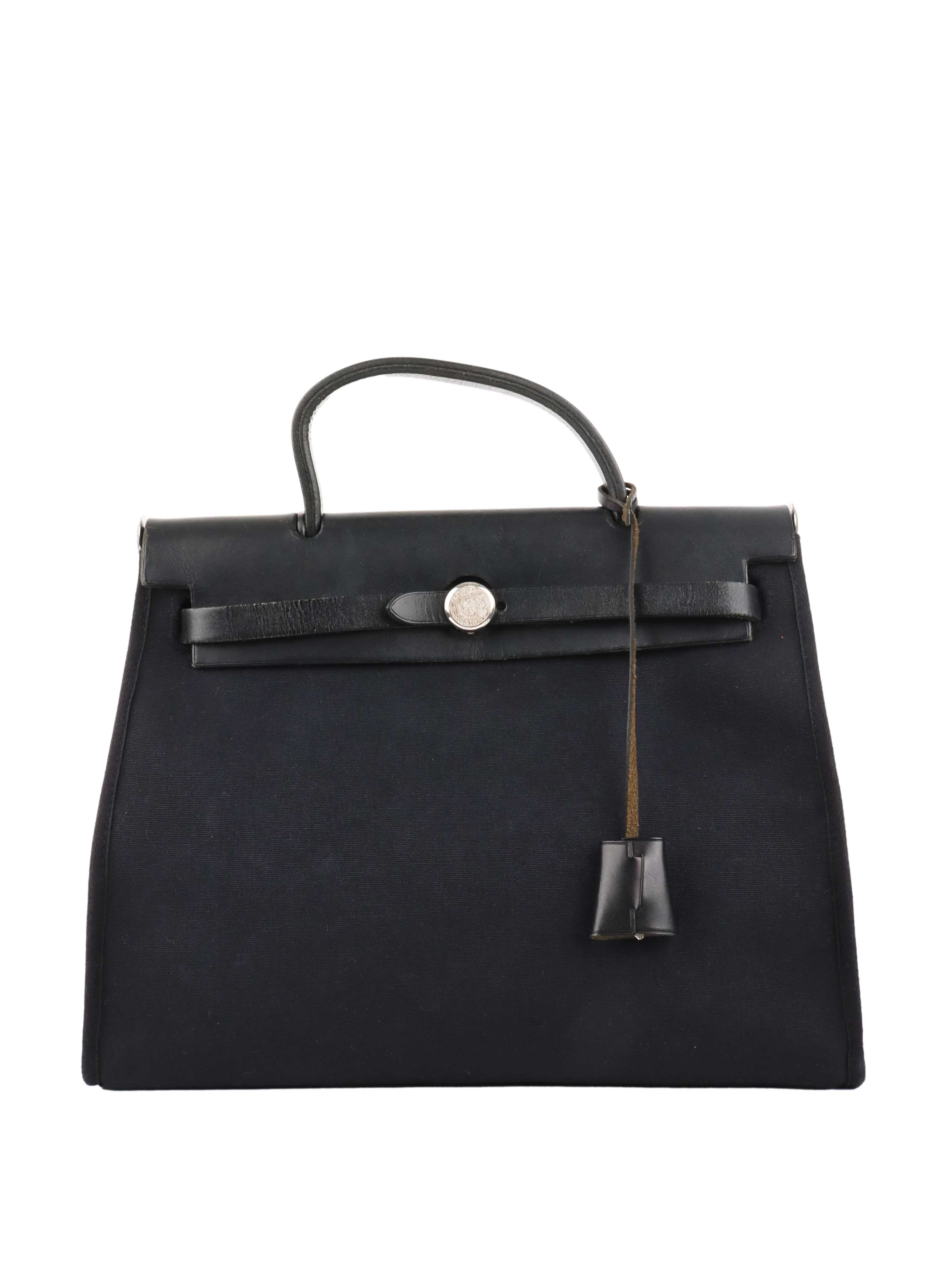 Hermes Vintage Black Herbag Stamp H 2004.