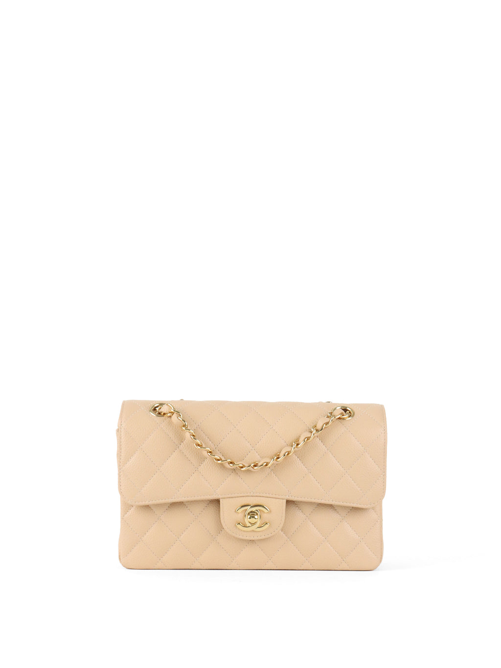 Chanel Small Beige Caviar Classic Flap