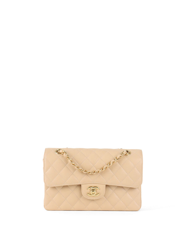 Chanel Small Beige Caviar Classic Flap