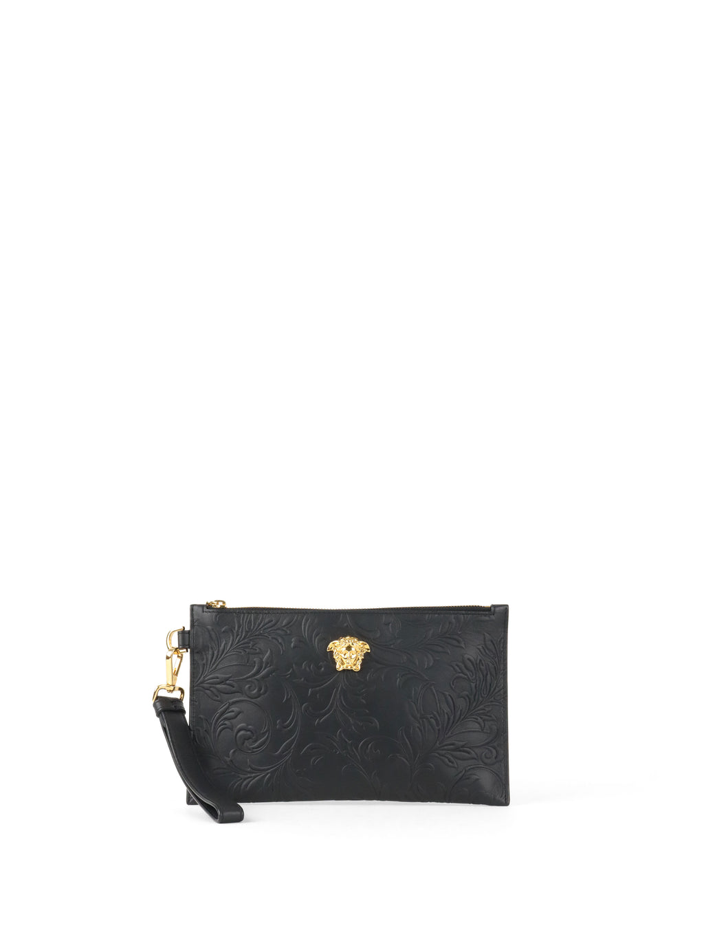 Versace Black Medusa Floral Clutch