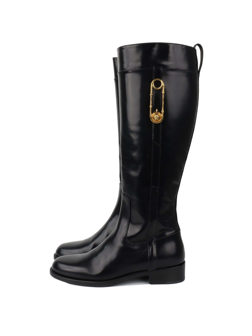 Versace Black Riding Boots.