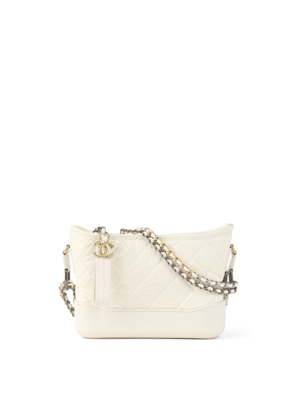 Chanel Small All White Aged Calfskin Gabrielle Bag