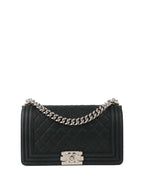 Chanel Black Medium Soft Caviar Boy Bag SHW.