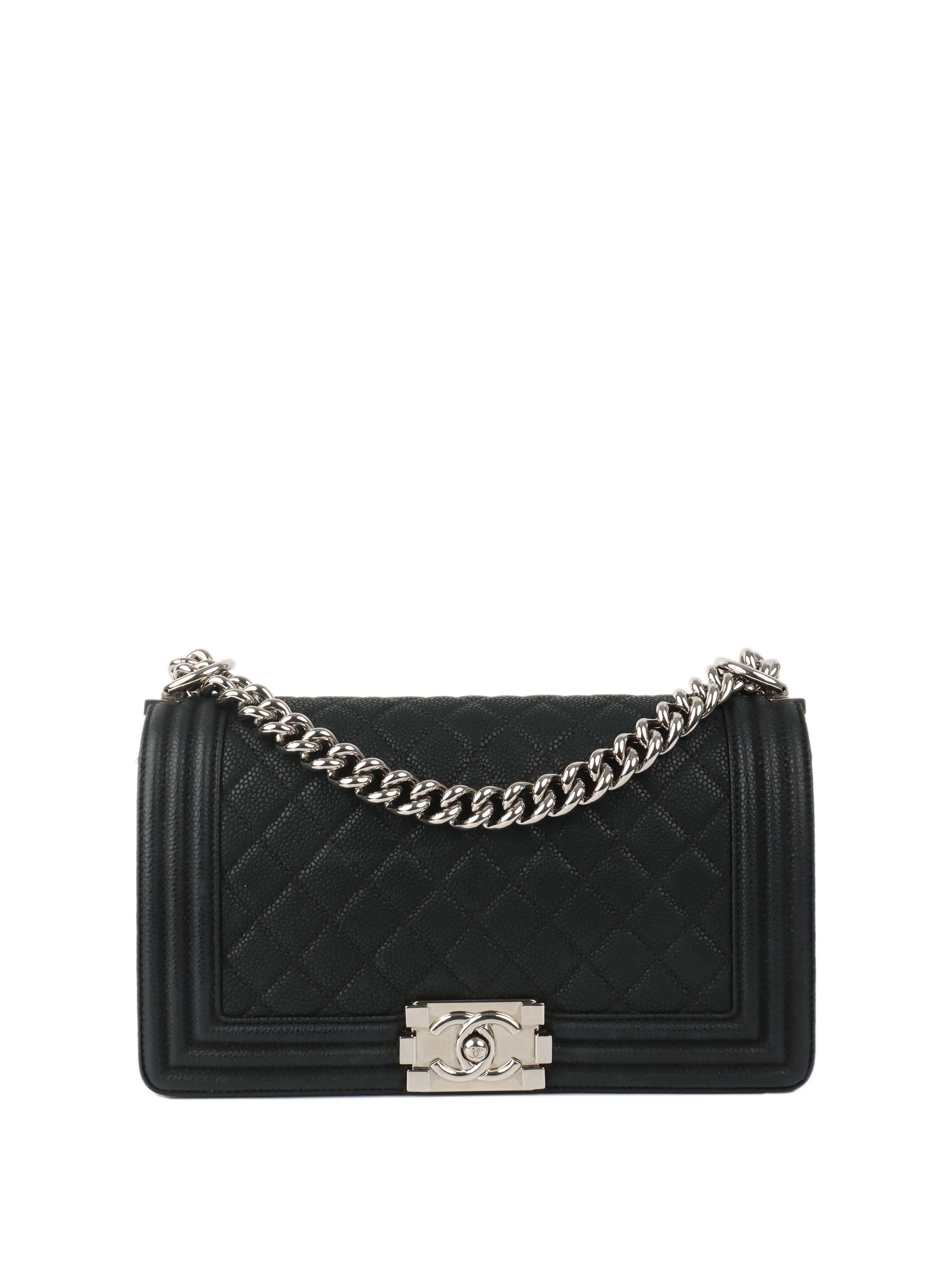 Chanel Black Medium Soft Caviar Boy Bag SHW.