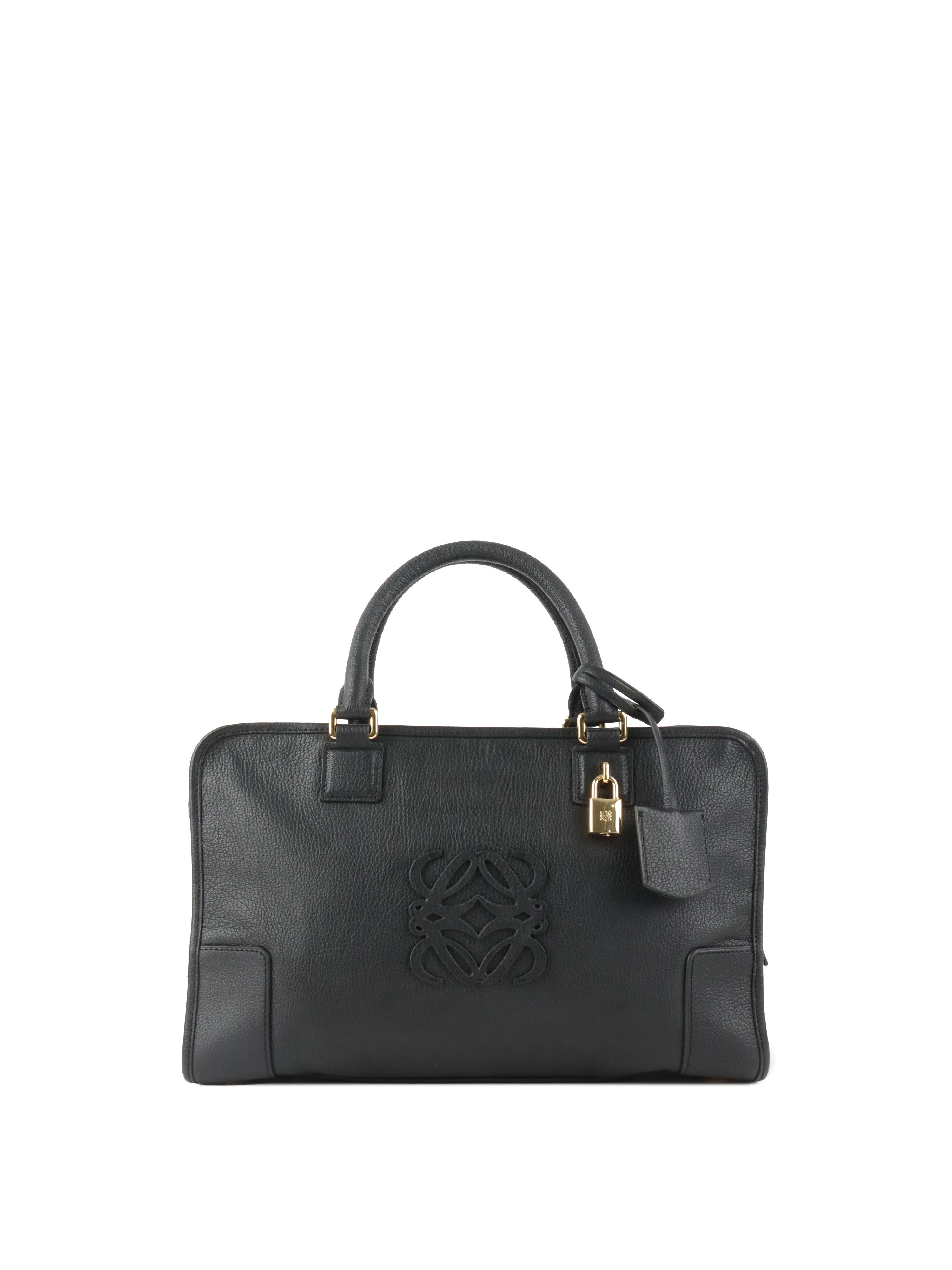 Loewe Black Amazona 36 Leather Handbag.